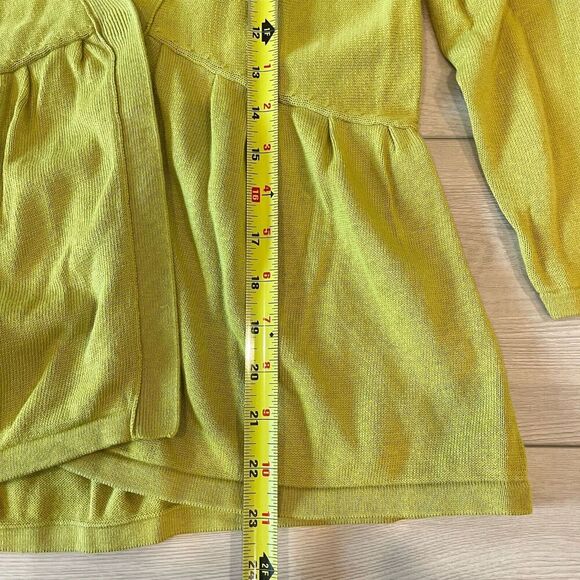 Jjill Womens Blazer Cardigan S Green SIlk Blend Front Vneck Bohemian Y2k CLassic - Picture 4 of 9